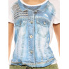 T-Shirt Twin Set blue-white